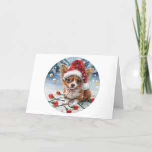 Christmas Chihuahua Santa Dog Feiertagskarte