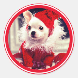 CHRISTMAS CHIHUAHUA Sticker UMSCHLAG AUFKLEBER