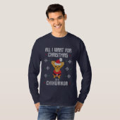 Christmas Chihuahua Ugly Sweater T-Shirt (Vorne ganz)