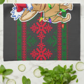 Christmas chihuahua wearing a medical mask geschirrtuch (Gefaltet)