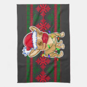 Christmas chihuahua wearing a medical mask geschirrtuch (Vertikal)