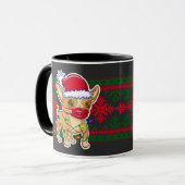 Christmas chihuahua wearing a medical mask tasse (Vorderseite Links)