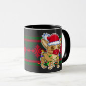Christmas chihuahua wearing a medical mask tasse (VorderseiteRechts)