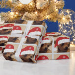 Christmas Chihuahua Wrapping Paper Geschenkpapier<br><div class="desc">Niedlich Chihuahua mit Weihnachtsmannmütze Packpapier.</div>