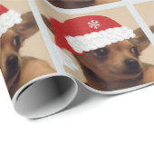 Christmas Chihuahua Wrapping Paper Geschenkpapier (Rolleneckpunkt)