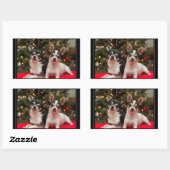 Christmas Chihuahua's Rechteckiger Aufkleber (Blatt)