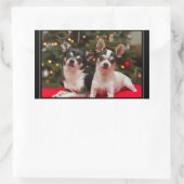 Christmas Chihuahua's Rechteckiger Aufkleber (Tasche)