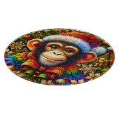 CHRISTMAS CHIMPANZEE ~ Cutting Board Schneidebrett (Ecke)
