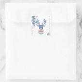 Christmas Chinoiserie Deer Quadratischer Aufkleber (Tasche)
