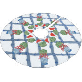 Christmas Chinoiserie Ginger Jar Brushed Polyester Weihnachtsbaumdecke (Schrägansicht)