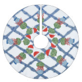 Christmas Chinoiserie Ginger Jar Brushed Polyester Weihnachtsbaumdecke (Vorderseite)