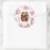 Christmas Chinoiserie Photo Runder Aufkleber (Tasche)