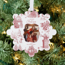 Christmas Chinoiserie Photo Tree Ornament Karte