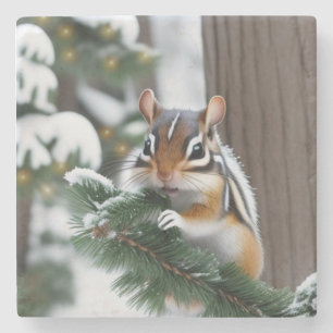 Christmas Chipmunk Stone Untersetzer