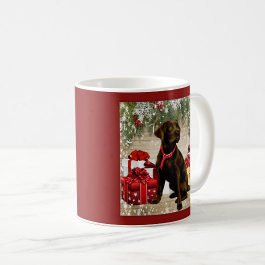 CHRISTMAS CHOCOLATE LABRADOR KAFFEETASSE (VorderseiteRechts)