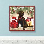CHRISTMAS CHOCOLATE LABRADOR LEINWANDDRUCK (Insitu (Holzboden))