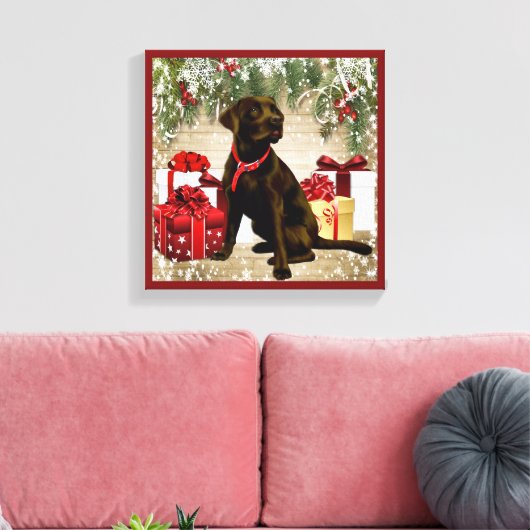 CHRISTMAS CHOCOLATE LABRADOR LEINWANDDRUCK (Insitu (Wohnzimmer))