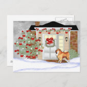 Christmas Chow Dog Feiertagspostkarte (Vorne/Hinten)