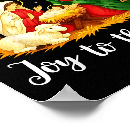 Christmas Christian Joy To The World Coquette Jesu Poster (Ecke)