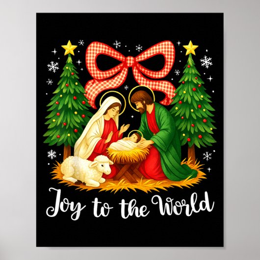Christmas Christian Joy To The World Coquette Jesu Poster (Vorne)