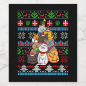 Christmas - Christmas Cat Tree Weinetikett (Einzelnes Label)