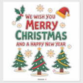 Christmas Christmas Christmas Christmas Christmas Aufkleber (Blatt)