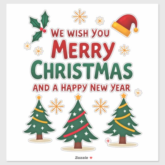 Christmas Christmas Christmas Christmas Christmas Aufkleber (Blatt)