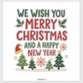 Christmas Christmas Christmas Christmas Christmas Aufkleber (Blatt)