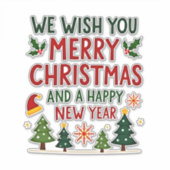 Christmas Christmas Christmas Christmas Christmas Aufkleber (Vorderseite)