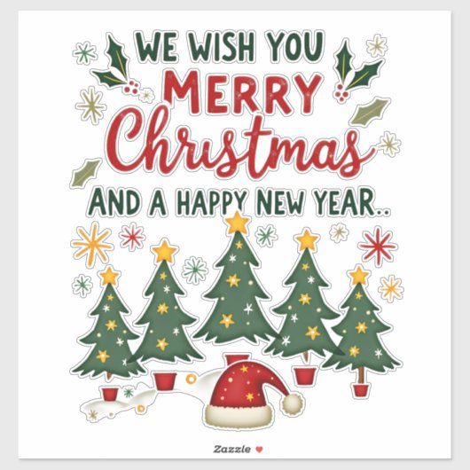 Christmas Christmas Christmas Christmas Christmas Aufkleber (Blatt)