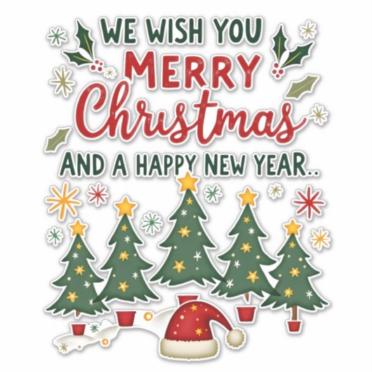 Christmas Christmas Christmas Christmas Christmas Aufkleber (Vorderseite)