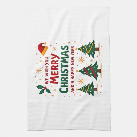 Christmas Christmas Christmas Christmas Christmas Geschirrtuch (Vertikal)