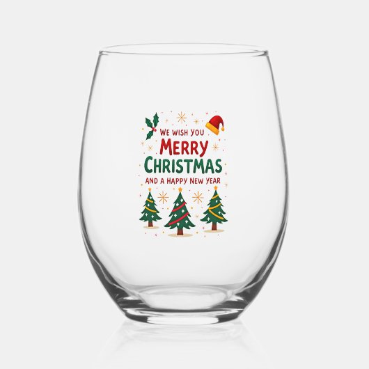 Christmas Christmas Christmas Christmas Christmas Weinglas Ohne Stiel (Vorderseite)