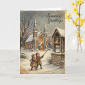 Christmas Church Bells Greetings Card Karte (Gelbe Blume)