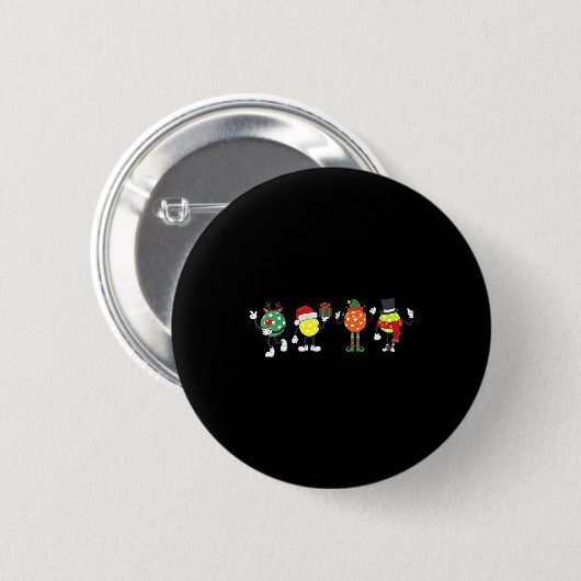 Christmas Ckleball Player Xmas Santa Reindeer Elf  Button (Vorne & Hinten)