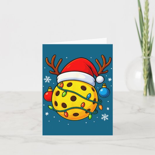 Christmas Ckleball Santa Hat Lights Srts Xmas Paja Karte (Vorderseite)