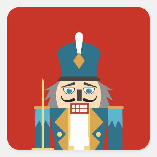Christmas Classic Nutcracker Untersetzer Quadratischer Aufkleber (Vorderseite)