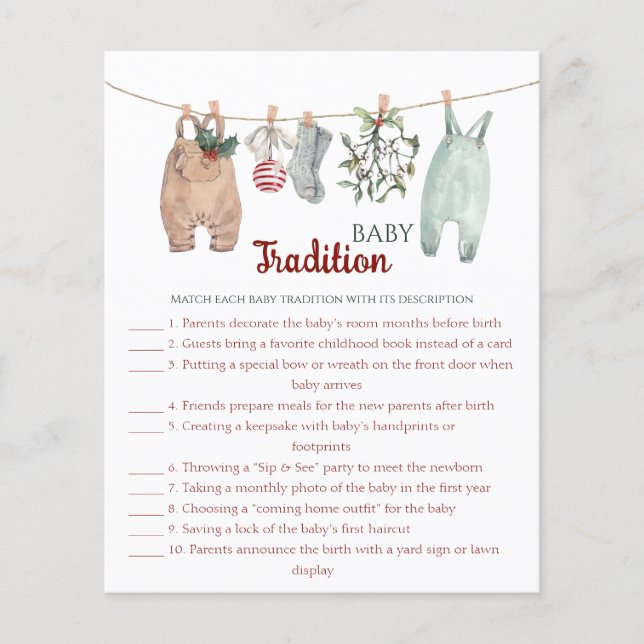 Christmas Clothes Baby Traditions Game (Vorderseite)