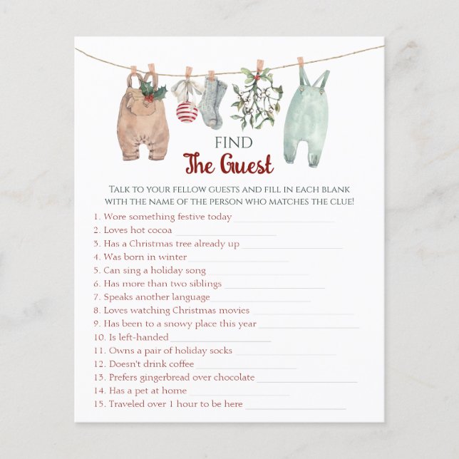 Christmas Clothes Find The Guest Game  (Vorderseite)