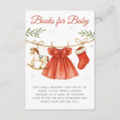 Christmas Clothesline Baby Shower Books for Baby Begleitkarte (Vorderseite)