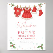 Christmas Clothesline Welcome Baby Shower Poster (Vorne)