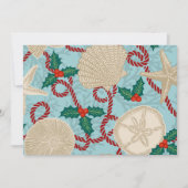 Christmas Coastal Tropical Sea Shells - Aqua & Red Einladung (Vorderseite)
