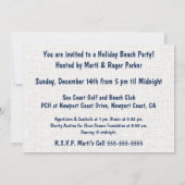 Christmas Coastal Tropical Sea Shells - Blue Einladung (Rückseite)