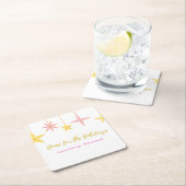 Christmas Coaster  with Holiday Motifs Rechteckiger Pappuntersetzer (Vor Ort)