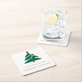 Christmas Coaster with Holiday Motifs Rechteckiger Pappuntersetzer (Vor Ort)