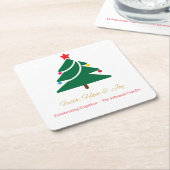 Christmas Coaster with Holiday Motifs Rechteckiger Pappuntersetzer (angewinkelt)