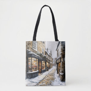 Christmas Cobblestone Street Tasche
