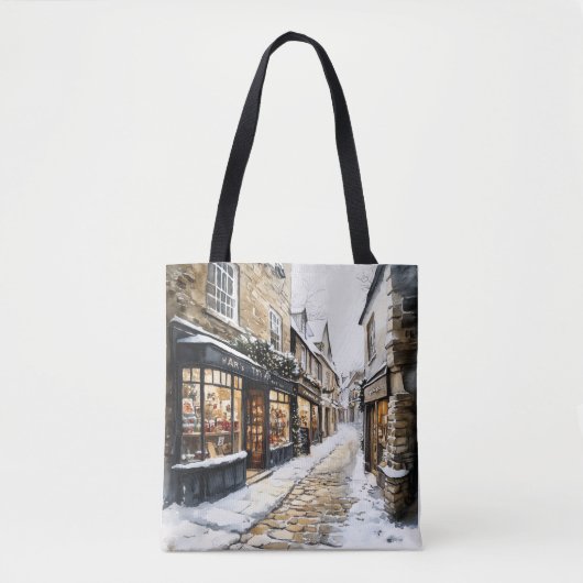 Christmas Cobblestone Street Tasche (Vorderseite)