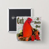 Christmas Cockadoodledoo Button (Vorne & Hinten)