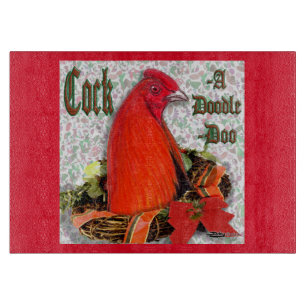 Christmas Cockadoodledoo Schneidebrett